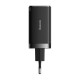 Baseus GaN5 Pro sieninis įkroviklis 2xUSB-C + USB 65W Juodas