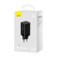 Baseus GaN5 Pro sieninis įkroviklis 2xUSB-C + USB 65W Juodas