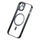 Baseus Glitter Transparent Magnetic Case and Tempered Glass set for iPhone 14 Plus (black)