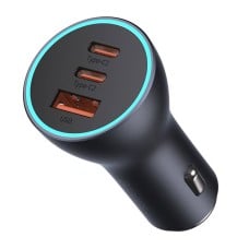 Car charger Baseus Golden Contactor Pro 2x USB-C 1x USB 65W - grey