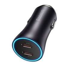 Baseus Golden Contactor Pro car charger 2x USB-C 40W - Dark grey