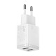 Baseus compact fast charger 2x USB 10.5W - White
