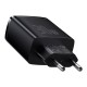 Baseus compact quick charger 2xUSB USB-C PD 3A 30W black