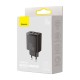 Baseus compact quick charger 2xUSB USB-C PD 3A 30W black