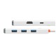 Baseus Lite Series 5in1 Hub USB-C iki 3x USB 3.0 + USB-C + HDMI (balta)