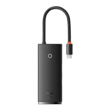 Baseus Lite Series 6in1 Hub USB-C to 2x USB 3.0 + USB-C + HDMI + SD/TF (black)