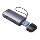Baseus Lite serijos SD/TF atminties kortelių skaitytuvas, USB - pilkas