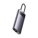 Adapteris 4in1 Baseus Metal Gleam Series USB-C į 3x USB 3.0 + Ethernet RJ45