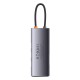 Adapter 6in1 Baseus Metal Gleam Series USB-C to 3x USB 3.0 + USB-C PD + microSD/SD