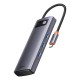 Adapter 6in1 Baseus Metal Gleam Series USB-C to 3x USB 3.0 + USB-C PD + microSD/SD