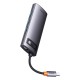 Adapter 6in1 Baseus Metal Gleam Series USB-C to 3x USB 3.0 + USB-C PD + microSD/SD