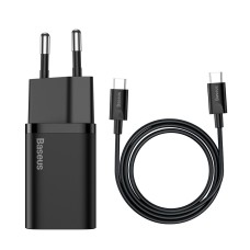 Baseus Super Si Quick Charger 1C 25W with USB-C cable for USB-C 1m - Black