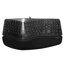 Wired ergonomic keyboard Delux GM901U Hub - gray
