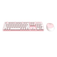 Wireless keyboard + mouse set MOFII Sweet 2.4G - white pink