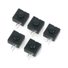 Jungiklis su fiksacija ON-OFF PB-12A, apvalus 30V/1A - juodas - 5 vnt