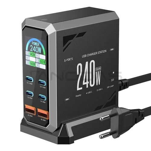 Blitzwolf BW-S31 2xUSB-A, 4xUSB-C, PD, 240W network charger.  Blitzwolf BW-S31 2xUSB-A, 4xUSB-C, PD, 240W network charger.