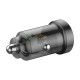 Budi 30W Car Charger, USB + USB-C, PD + QC 3.0 (Gray)