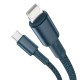 Baseus High Density Braided kabelis Type-C į Lightning PD 20W 2m - Mėlynas