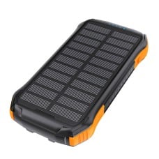 Choetech B659 Solar Power Bank su indukciniu įkrovimu 2x USB 10000mAh Qi 5W - juoda - oranžinė