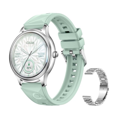 COLMI L28 Smart Watch (Silver-green + silver steel strap) COLMI L28 Smart Watch (Silver-green + silver steel strap)