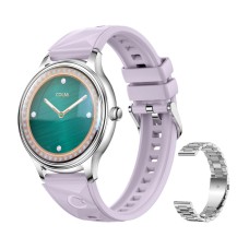 COLMI L28 Smart Watch (Silver-purple + silver steel strap)