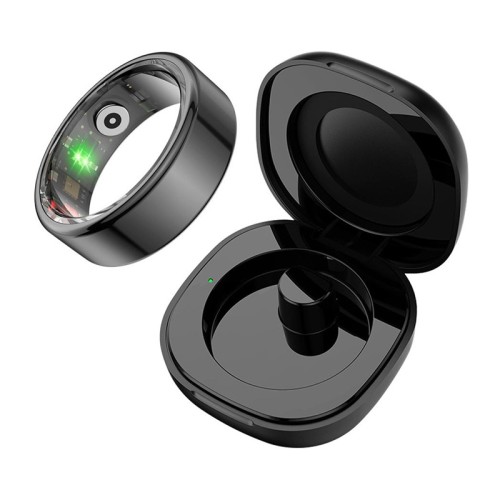COLMI R02 išmanusis žiedas, 10 dydis, 19.8 mm (juodas) + įkrovimo dėklas COLMI R02 išmanusis žiedas, 10 dydis, 19.8 mm (juodas) + įkrovimo dėklas