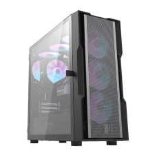 Darkflash DK431 Mesh kompiuterio korpusas + 4 ARGB ventiliatoriai - juodas