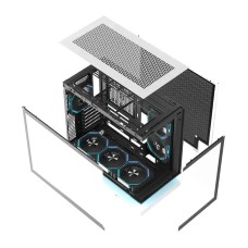 DarkFlash F1 ATX kompiuterio korpusas + 6 ventiliatoriai (baltas)