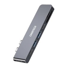 Docking Station Choetech HUB-M14 skirtas Macbook Pro 7-in-2 USB-C Thunderbolt 3 – sidabrinis