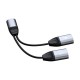 Dudao L17i Lightning to 2x Lightning garso adapteris (juodas)