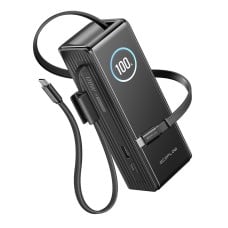 EcoFlow RAPID išorinė baterija, 25000 mAh, 170 W (su integruotais 100 W laidais).