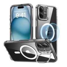 ESR Classic Hybrid (HaloLock) dėklas su stovu iPhone 16 Plus (skaidrus)