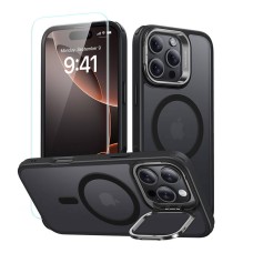 ESR hibridinis dėklas (HaloLock), skirtas iPhone 16 Pro su ekrano apsaugos rinkiniu (juodas)