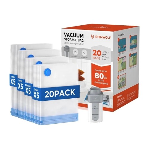 Etenwolf VB03 1500 mAh dulkių maišeliai su pompa Etenwolf VB03 1500 mAh dulkių maišeliai su pompa