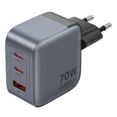 GaN Vention USB-C+C+A 70 W įkroviklis (pilkas)