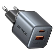 GaN Vention USB-C + USB-A 30W Charger (Gray)
