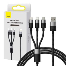 Fast charging USB - M+L+C Baseus StarSpeed 3.5A 0.6m - Black