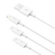 Quick Charge USB to M+L+C  Baseus Superior Data 3.5A 1m (White)