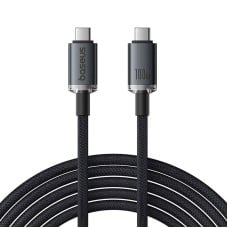 Greito įkrovimo kabelis Baseus Crystal Shine USB-C į USB-C 100W, 1.5m, 20Gb (juodas)