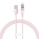 Greito įkrovimo kabelis Baseus USB-A su Lightning Explorer Series 1m, 2.4A (rožinis)