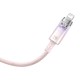 Greito įkrovimo kabelis Baseus USB-A su Lightning Explorer Series 1m, 2.4A (rožinis)