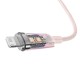 Greito įkrovimo kabelis Baseus USB-A su Lightning Explorer Series 1m, 2.4A (rožinis)