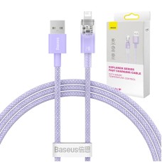 Greito įkrovimo kabelis Baseus USB-A su Lightning Explorer Series 1m 2.4A (violetinė)