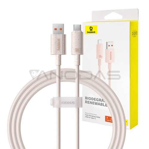 Fast Charging cable Baseus USB to USB-C Habitat Series 1m 100W (pink)  Fast Charging cable Baseus USB to USB-C Habitat Series 1m 100W (pink)