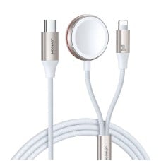 Greito įkrovimo magnetinis įkroviklis 2 viename Joyroom S-IW012 30W 1.5 m (baltas)