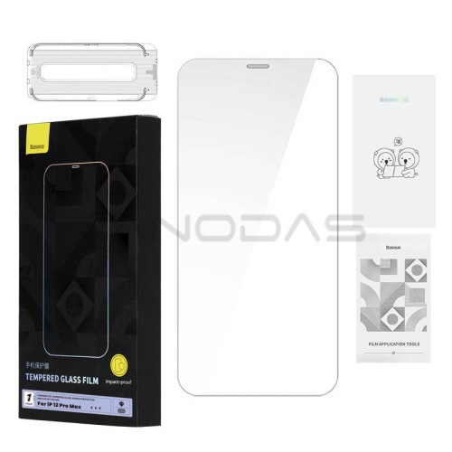 Tempered Glass Baseus 0.4mm Iphone 12 Pro  MAX + cleaning kit  Tempered Glass Baseus 0.4mm Iphone 12 Pro  MAX + cleaning kit