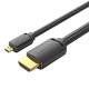 HDMI-D kištukas su HDMI-A kištukas 4K HD kabelis 1.5 m ventiliacijos AGIBG (juodas)