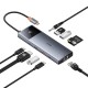 Hub 10in1 Baseus Metal Gleam II Series, USB-C iki 1xHDMI, USB-A (10Gbps), USC-C, 2xUSB-A, Ethernet RJ45, SD/TF kortelė, mini lizdas 3.5 mm, USB-C(PD)
