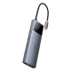 Hub 10in1 Baseus Metal Gleam II Series, USB-C iki 1xHDMI, USB-A (10Gbps), USC-C, 2xUSB-A, Ethernet RJ45, SD/TF kortelė, mini lizdas 3.5 mm, USB-C(PD)