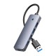 Hub 4in1 Baseus UltraJoy Lite 15cm USB-A to 4x USB 3.0 + USB-C 5V (grey) Hub 4in1 Baseus UltraJoy Lite 15cm USB-A to 4x USB 3.0 + USB-C 5V (grey)
